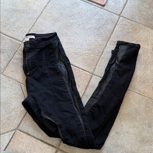 Forever 21 side leather jeans